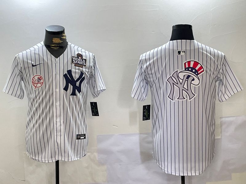 Men New York Yankees Blank White stripe Game 2024 Nike MLB Jersey style 102712->new york yankees->MLB Jersey